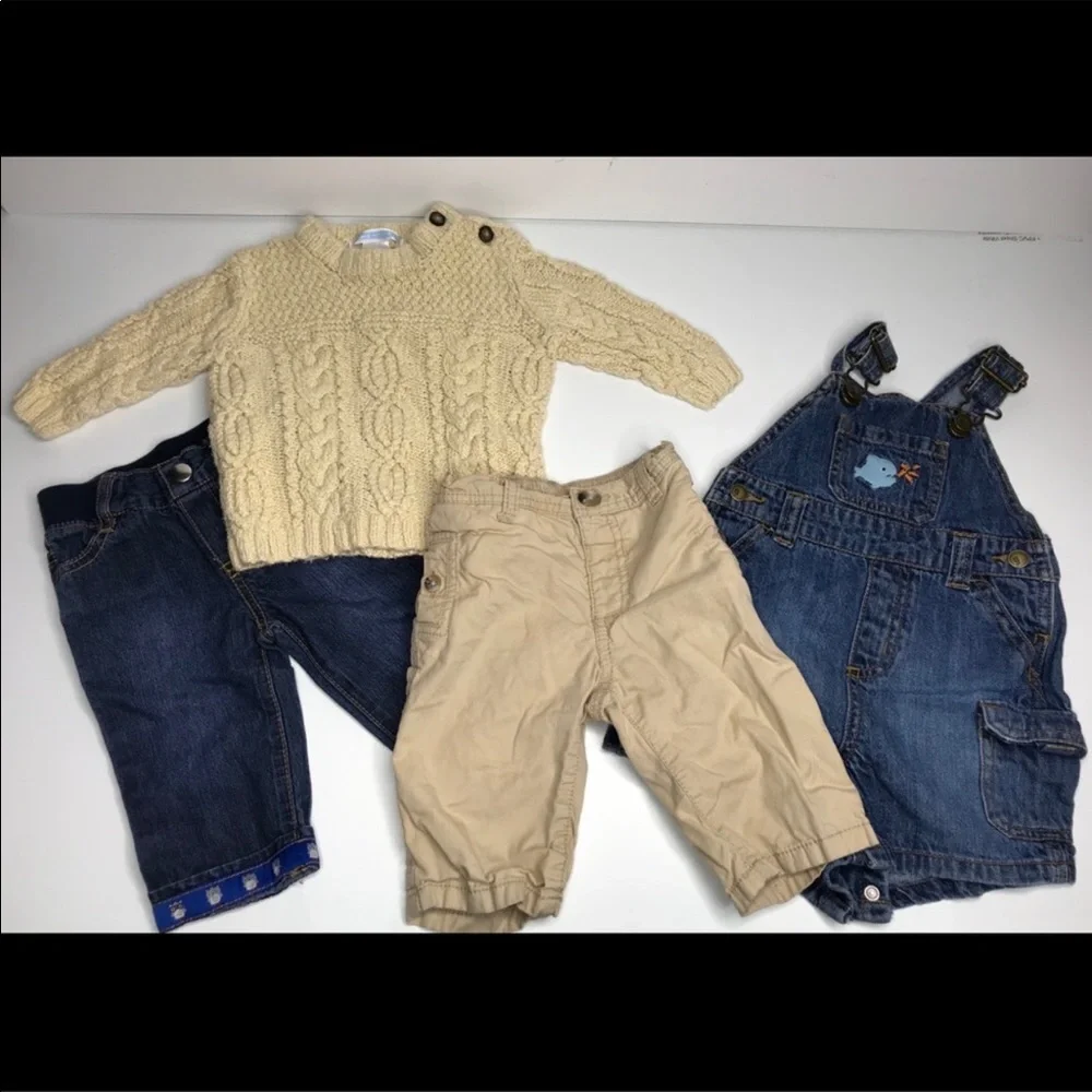 Boys Lot Jean Pants Sweater Shortall 3-6M